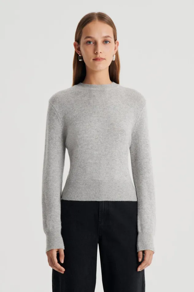 Women Scanlan Theodore Sweaters CASHMERE CREW SWEATER Lightgreymelange Women Scanlan Theodore Sweaters CASHMERE CREW SWEATER Lightgreymelange