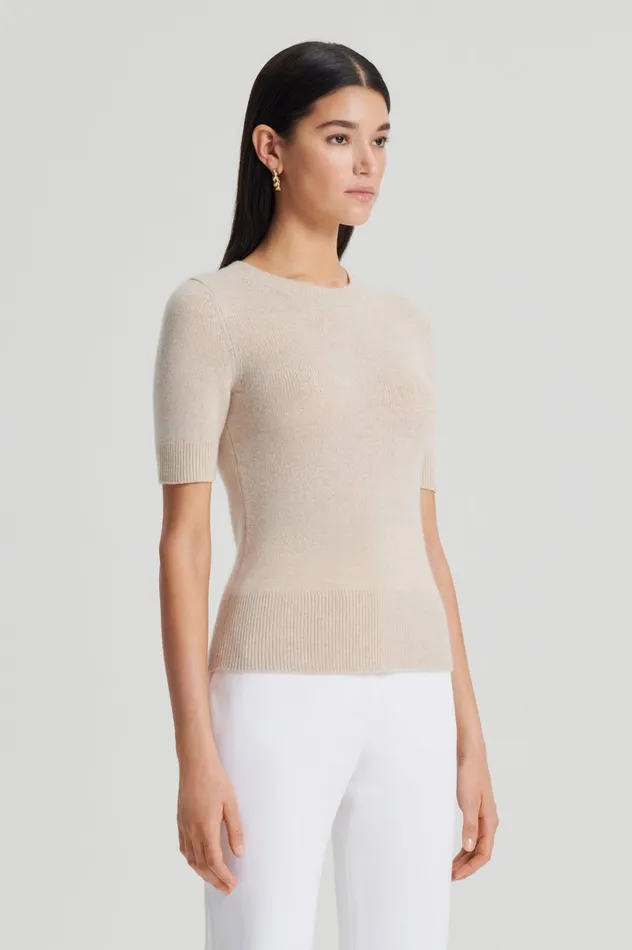 Women Scanlan Theodore Sweaters CASHMERE SLIM FIT SWEATER 5 Wheat