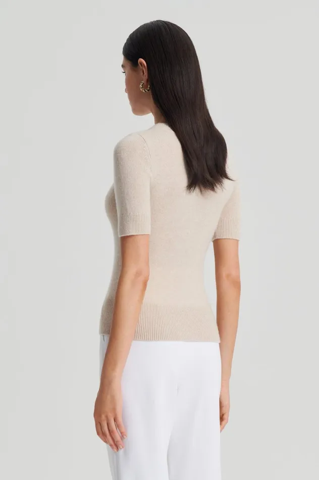 Women Scanlan Theodore Sweaters CASHMERE SLIM FIT SWEATER 5 Wheat