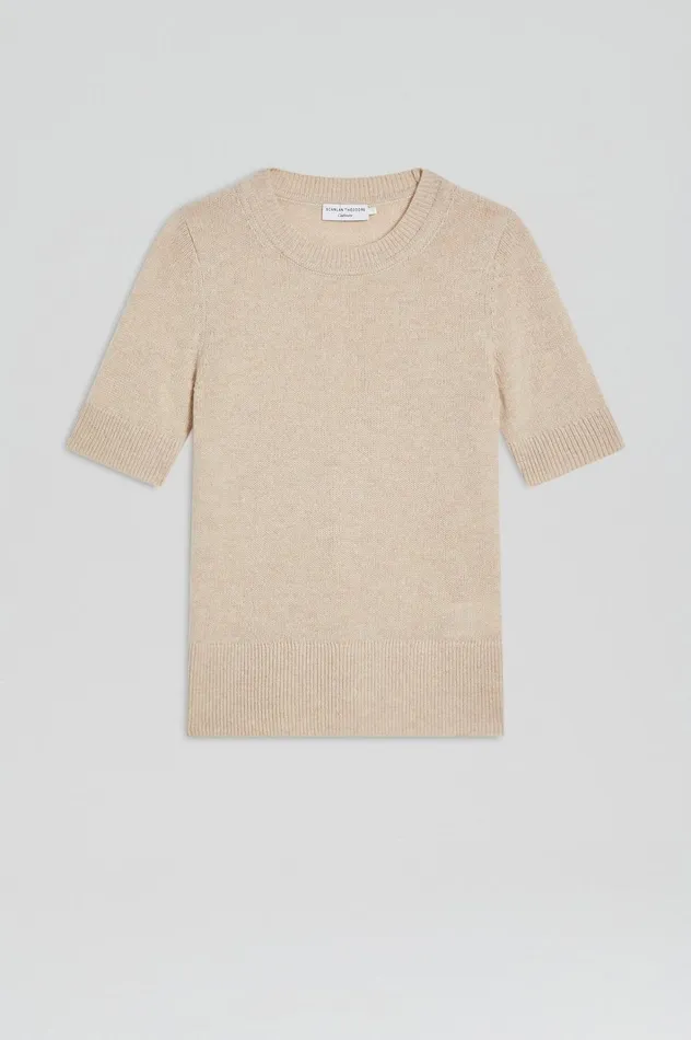 Women Scanlan Theodore Sweaters CASHMERE SLIM FIT SWEATER 5 Wheat