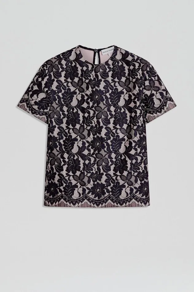 Women Scanlan Theodore Tops BONDED LACE TOP Navy