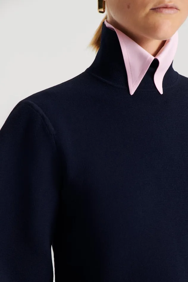Women Scanlan Theodore Tops CREPE KNIT COCOON SLEEVE SWEATER Navy Women Scanlan Theodore Tops CREPE KNIT COCOON SLEEVE SWEATER Navy