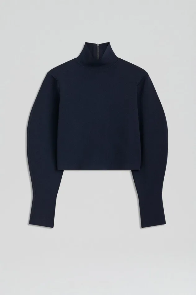Women Scanlan Theodore Tops CREPE KNIT COCOON SLEEVE SWEATER Navy Women Scanlan Theodore Tops CREPE KNIT COCOON SLEEVE SWEATER Navy