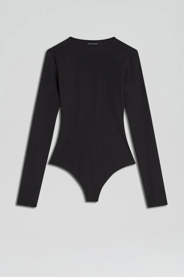 Women Scanlan Theodore Tops CREW NECK BODYSUIT Black Women Scanlan Theodore Tops CREW NECK BODYSUIT Black