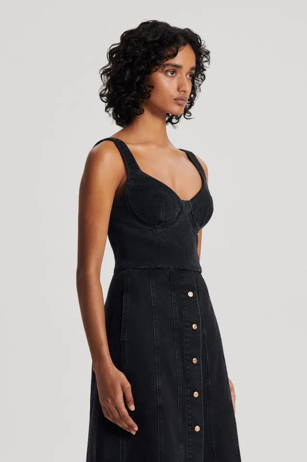 Women Scanlan Theodore Tops DENIM BRALETTE Washedblackg Women Scanlan Theodore Tops DENIM BRALETTE Washedblackg