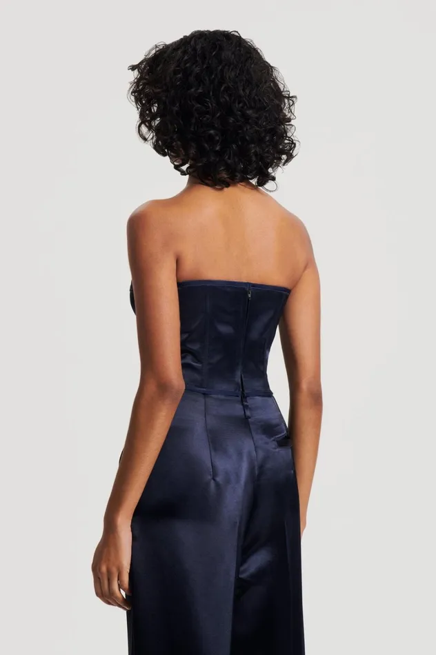 Women Scanlan Theodore Tops FRENCH SATIN BUSTIER Ink Women Scanlan Theodore Tops FRENCH SATIN BUSTIER Ink