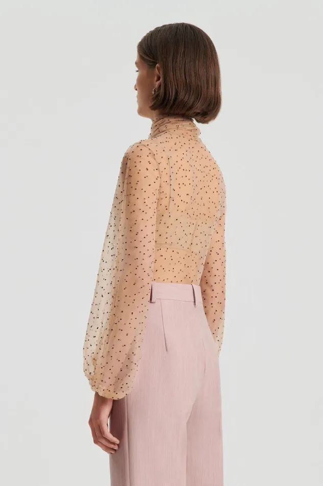 Women Scanlan Theodore Tops VELVET ORGANZA TURBAN TOP Mulberry Women Scanlan Theodore Tops VELVET ORGANZA TURBAN TOP Mulberry