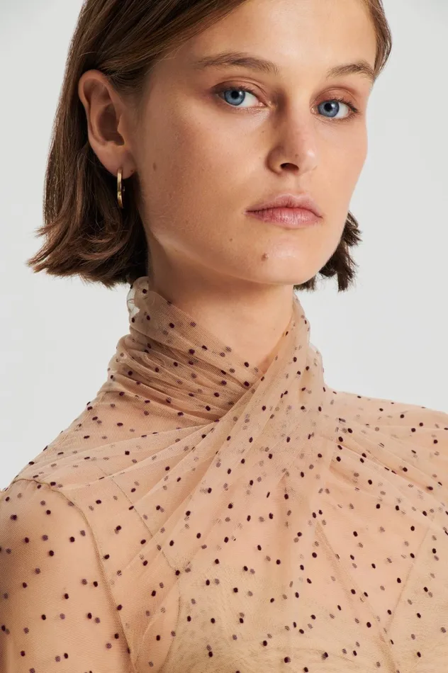 Women Scanlan Theodore Tops VELVET ORGANZA TURBAN TOP Mulberry Women Scanlan Theodore Tops VELVET ORGANZA TURBAN TOP Mulberry