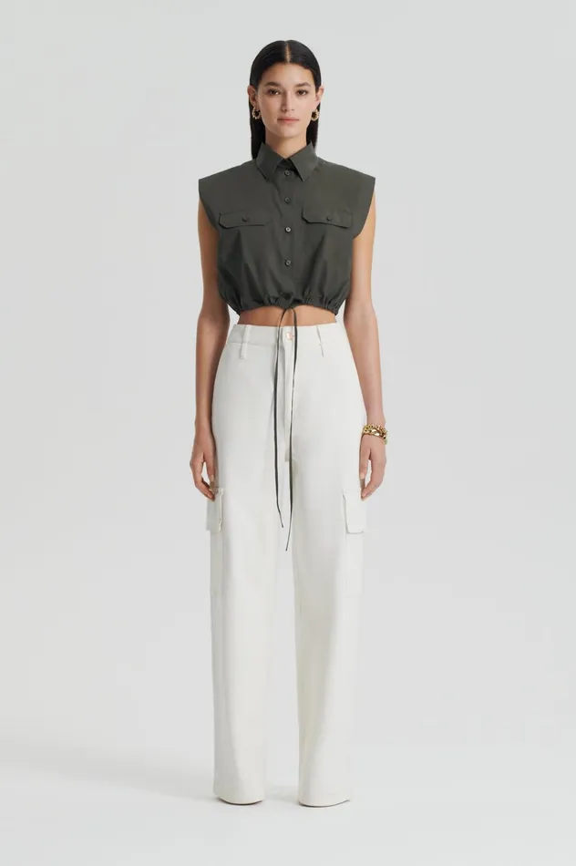 Women Scanlan Theodore Trousers DENIM CARGO JEAN Natura115