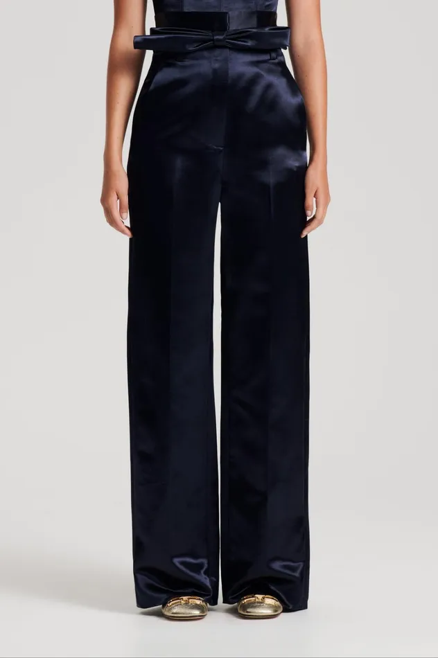 Women Scanlan Theodore Trousers FRENCH SATIN TROUSER Ink