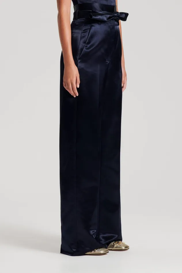 Women Scanlan Theodore Trousers FRENCH SATIN TROUSER Ink