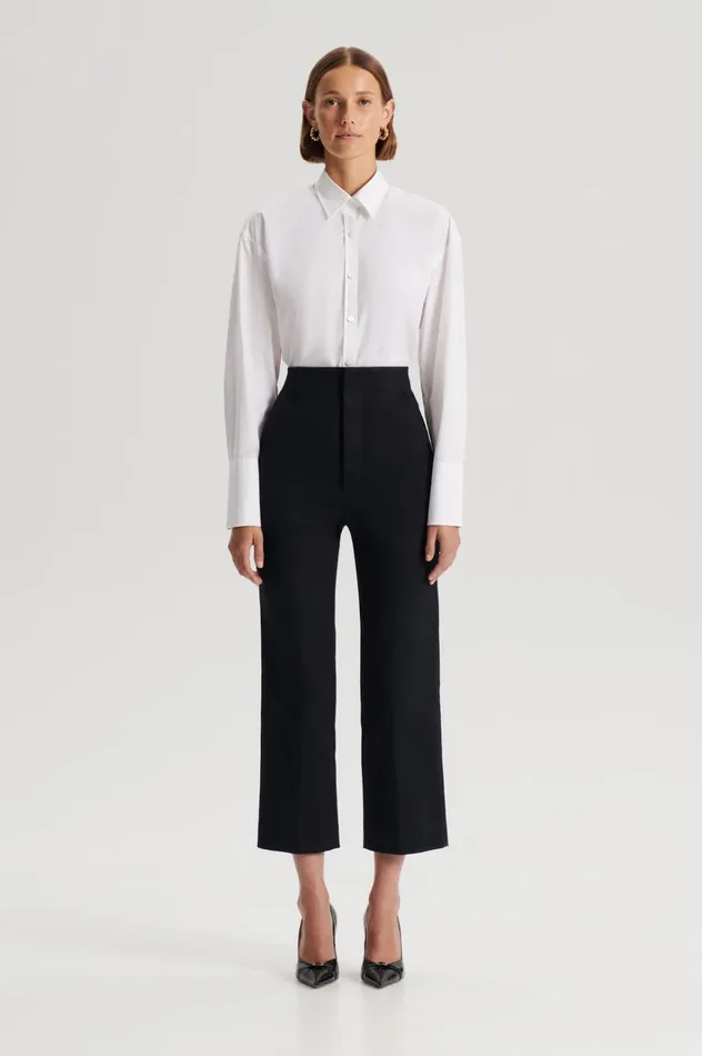 Women Scanlan Theodore Trousers MERCERISED COTTON TROUSER Black