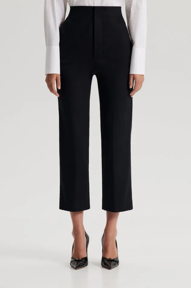 Women Scanlan Theodore Trousers MERCERISED COTTON TROUSER Black