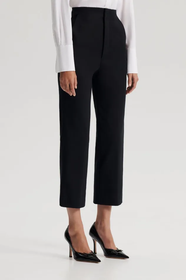 Women Scanlan Theodore Trousers MERCERISED COTTON TROUSER Black