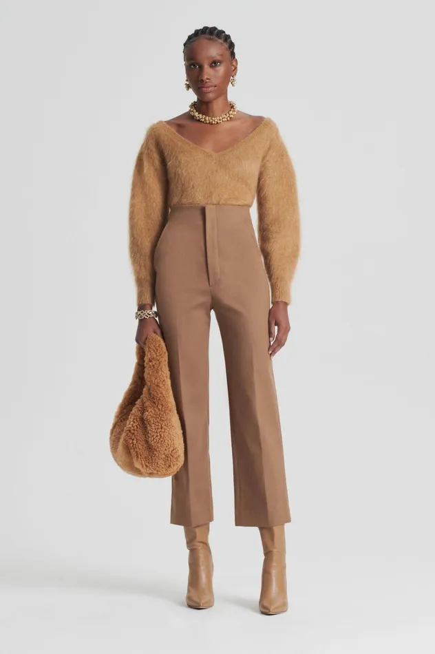Women Scanlan Theodore Trousers MERCERISED COTTON TROUSER Camel