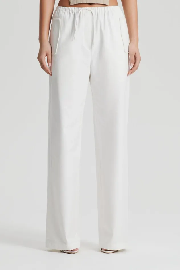 Women Scanlan Theodore Trousers POCKET CARGO White Women Scanlan Theodore Trousers POCKET CARGO White