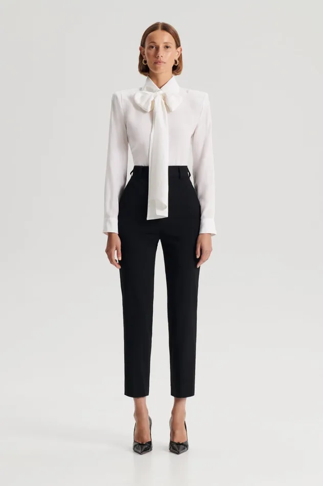 Women Scanlan Theodore Trousers TAILORED CROPPED TROUSER Black