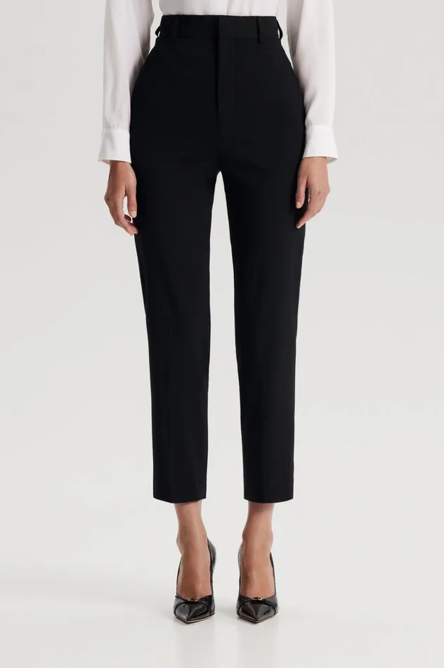 Women Scanlan Theodore Trousers TAILORED CROPPED TROUSER Black