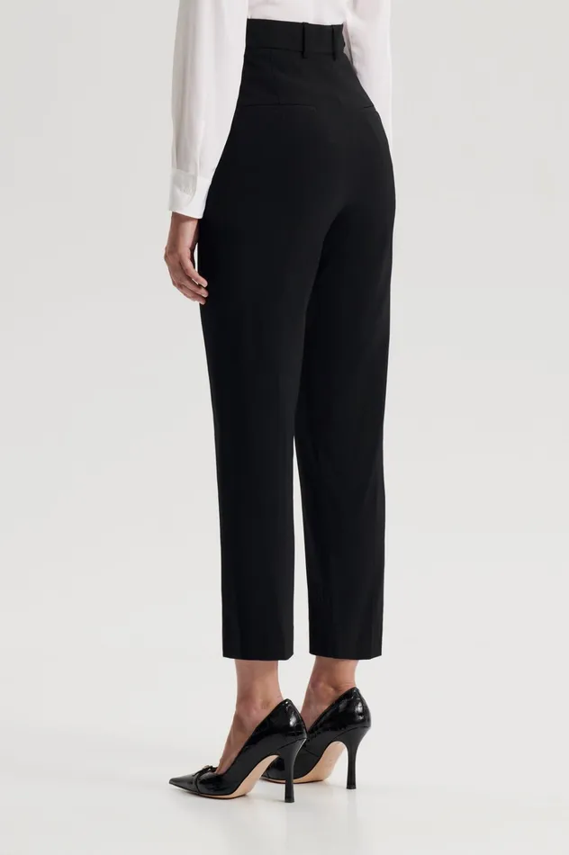Women Scanlan Theodore Trousers TAILORED CROPPED TROUSER Black