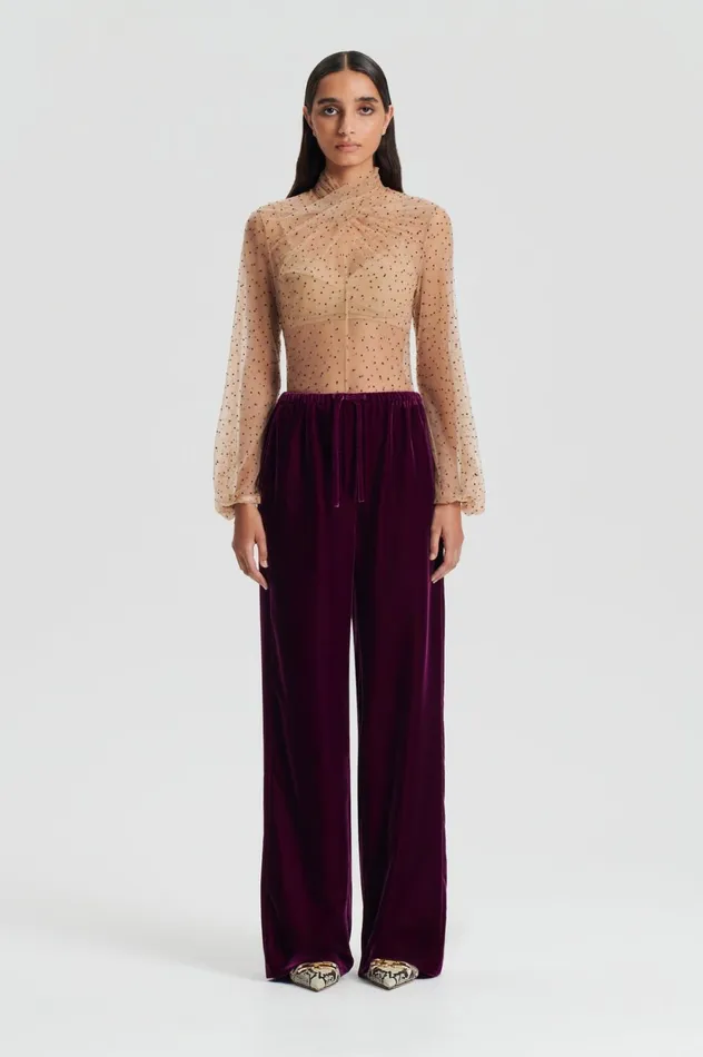 Women Scanlan Theodore Trousers VELVET TROUSER Mulberry