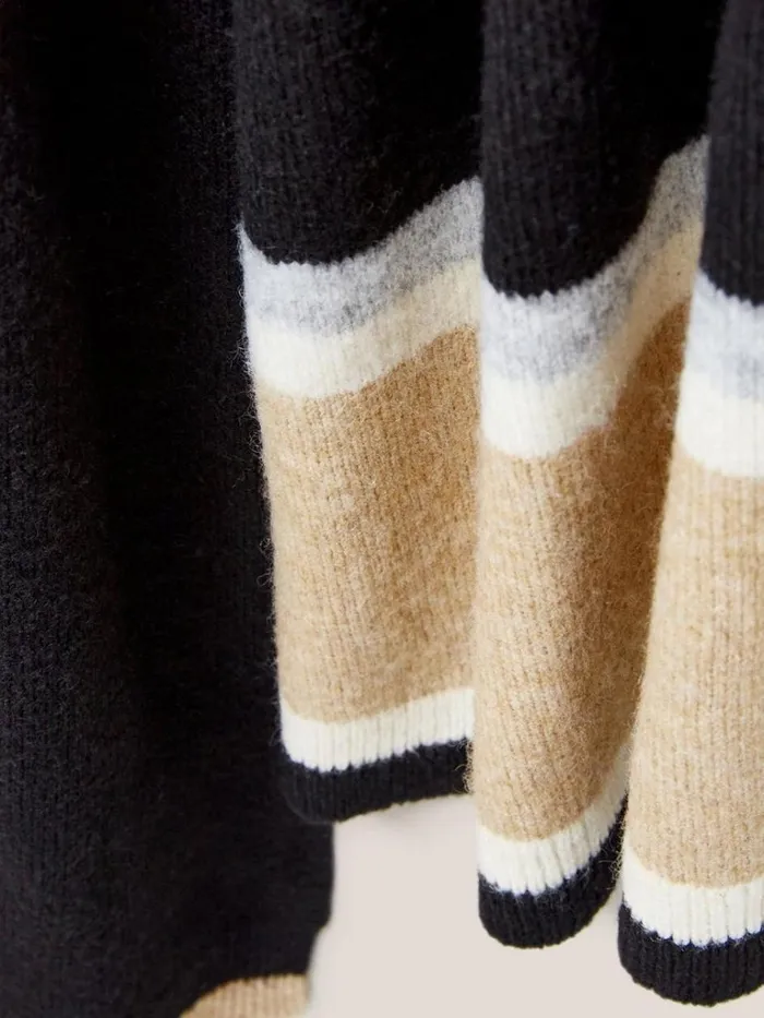 Women SCARVES White Stuff Sienna Fine Knit Scarf Black Multi
