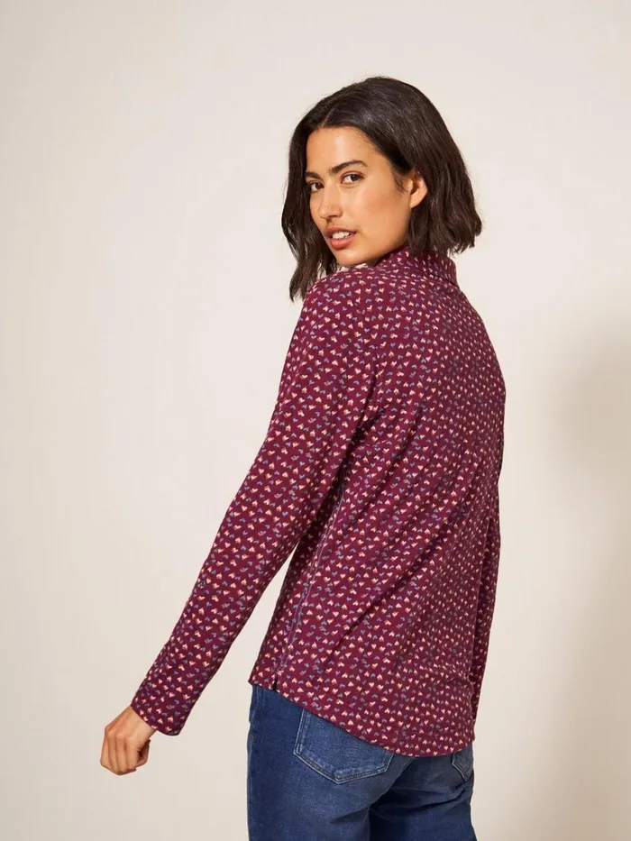 Women SHIRTS and BLOUSES White Stuff Annie Cotton Jersey Shirt Plum Purple Print Women SHIRTS and BLOUSES White Stuff Annie Cotton Jersey Shirt Plum Purple Print