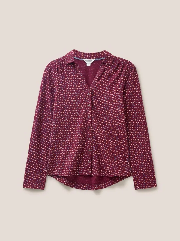 Women SHIRTS and BLOUSES White Stuff Annie Cotton Jersey Shirt Plum Purple Print Women SHIRTS and BLOUSES White Stuff Annie Cotton Jersey Shirt Plum Purple Print