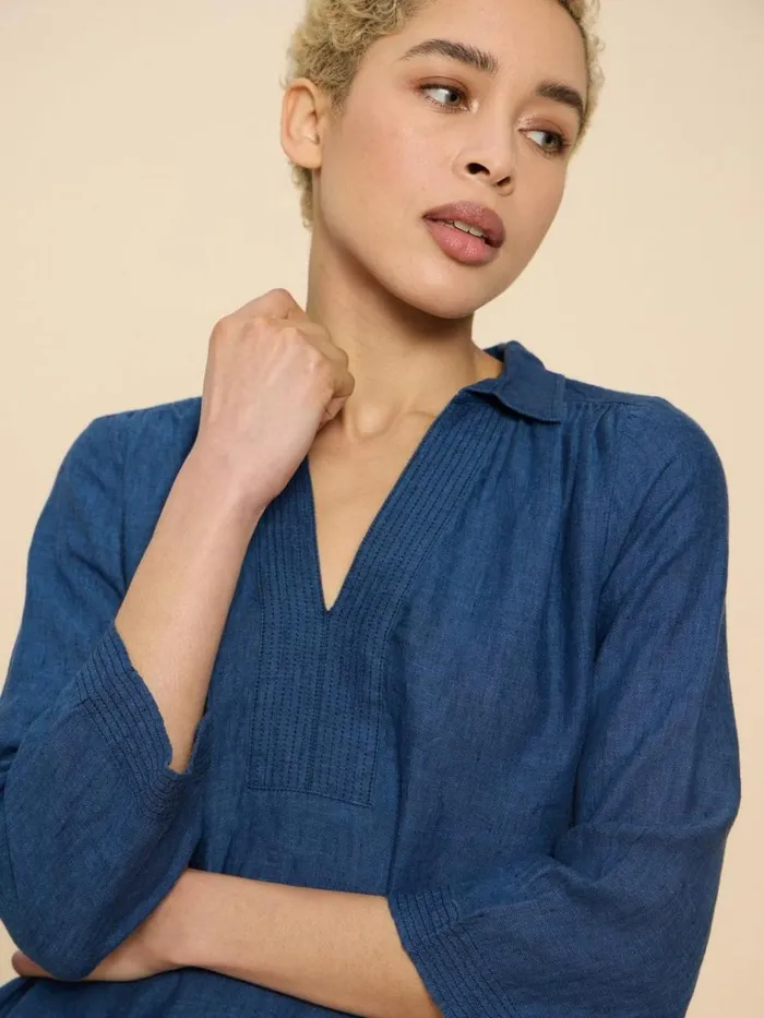 Women SHIRTS and BLOUSES White Stuff Blaire Linen Tunic Dark Navy Women SHIRTS and BLOUSES White Stuff Blaire Linen Tunic Dark Navy