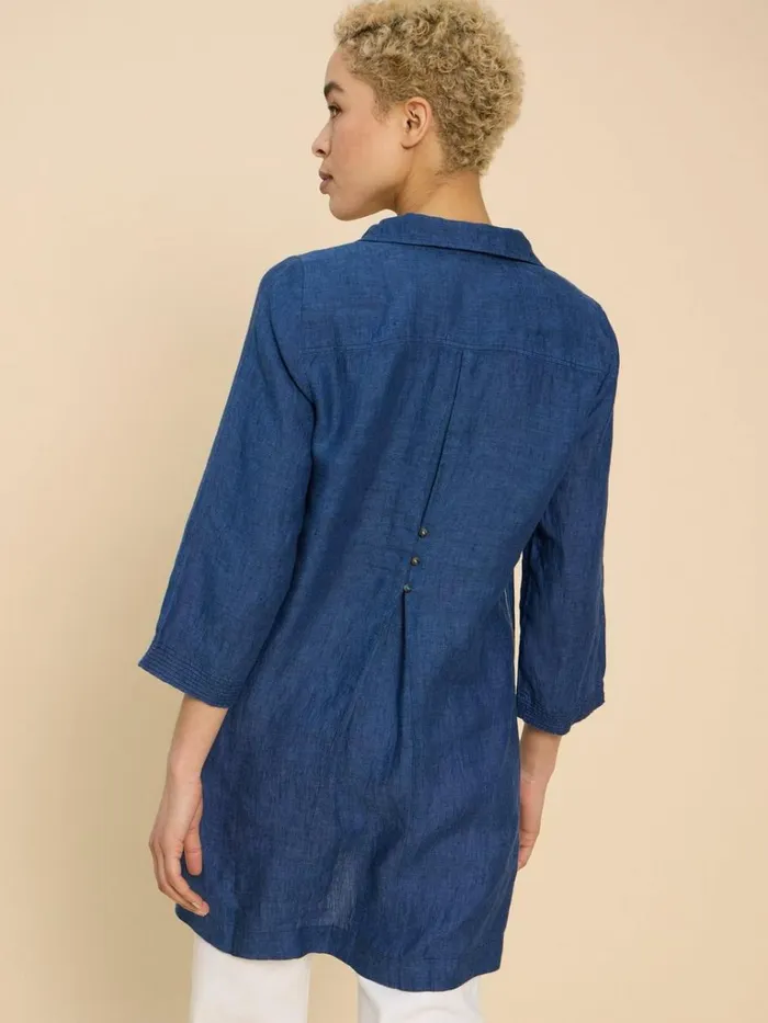 Women SHIRTS and BLOUSES White Stuff Blaire Linen Tunic Dark Navy Women SHIRTS and BLOUSES White Stuff Blaire Linen Tunic Dark Navy