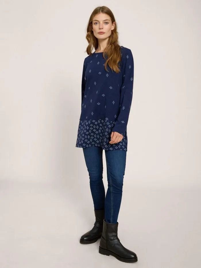 Women SHIRTS and BLOUSES White Stuff CARRIE LS TUNIC Navy Print