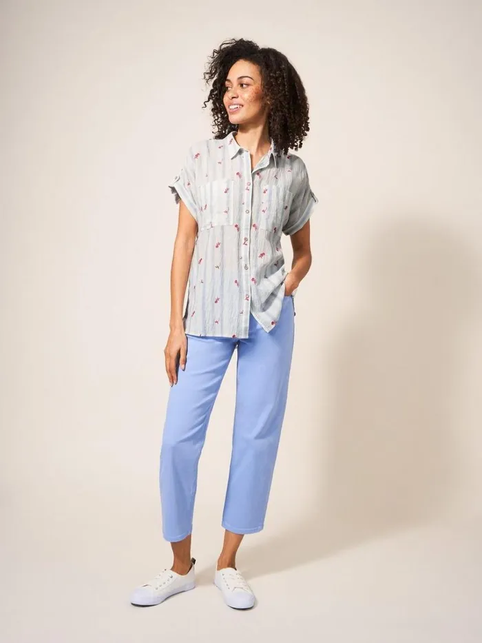 Women SHIRTS and BLOUSES White Stuff Ella Embroidered Cotton Shirt White Multi