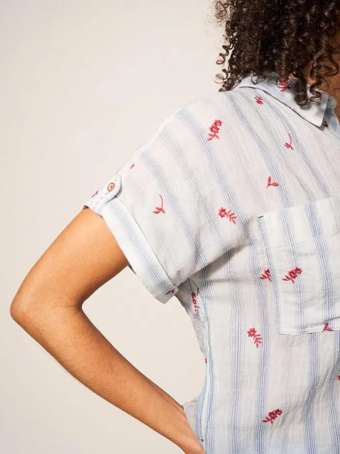 Women SHIRTS and BLOUSES White Stuff Ella Embroidered Cotton Shirt White Multi
