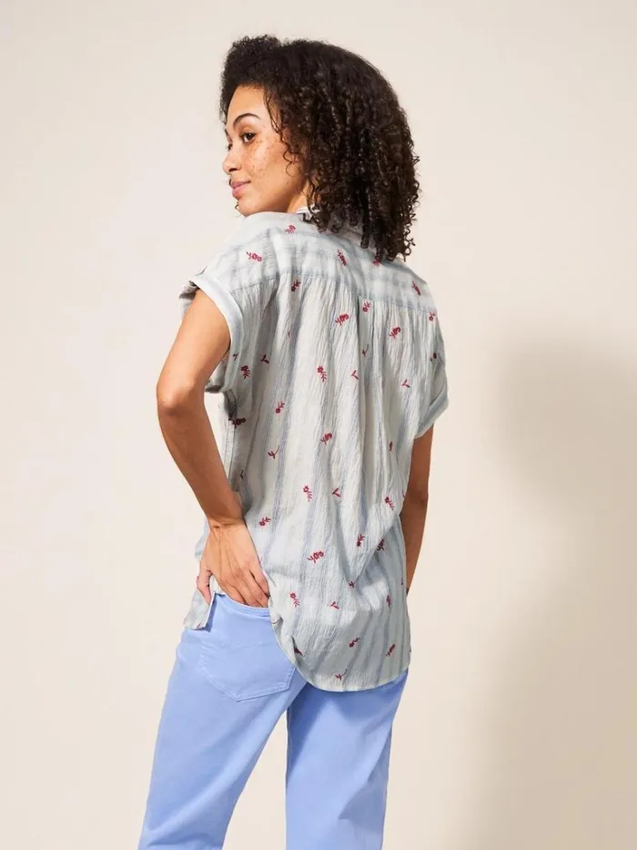 Women SHIRTS and BLOUSES White Stuff Ella Embroidered Cotton Shirt White Multi