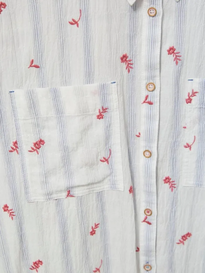 Women SHIRTS and BLOUSES White Stuff Ella Embroidered Cotton Shirt White Multi