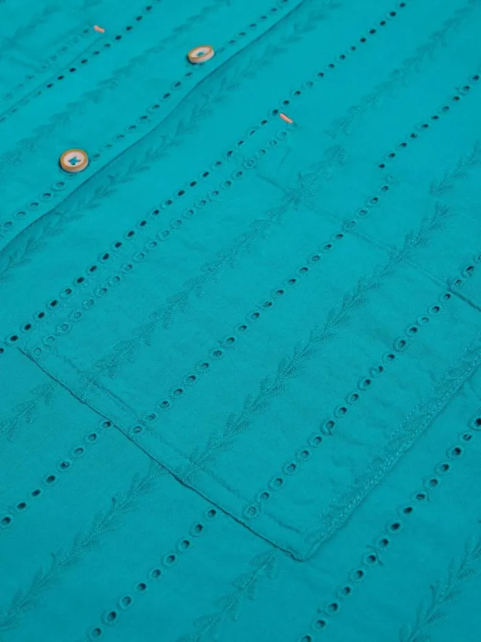Women SHIRTS and BLOUSES White Stuff Ellie Cotton Broderie Shirt Bright Teal
