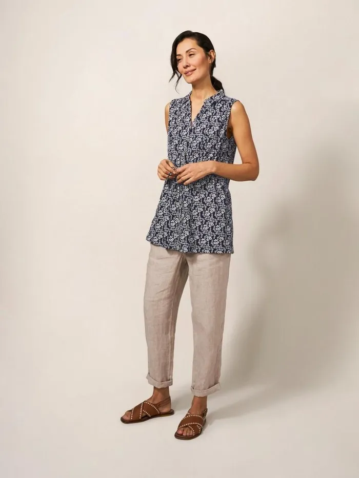Women SHIRTS and BLOUSES White Stuff EMBER LONGLINE SHIRT Navy Print