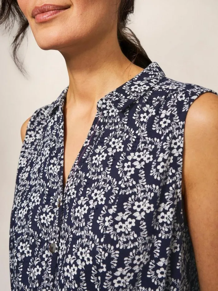 Women SHIRTS and BLOUSES White Stuff EMBER LONGLINE SHIRT Navy Print