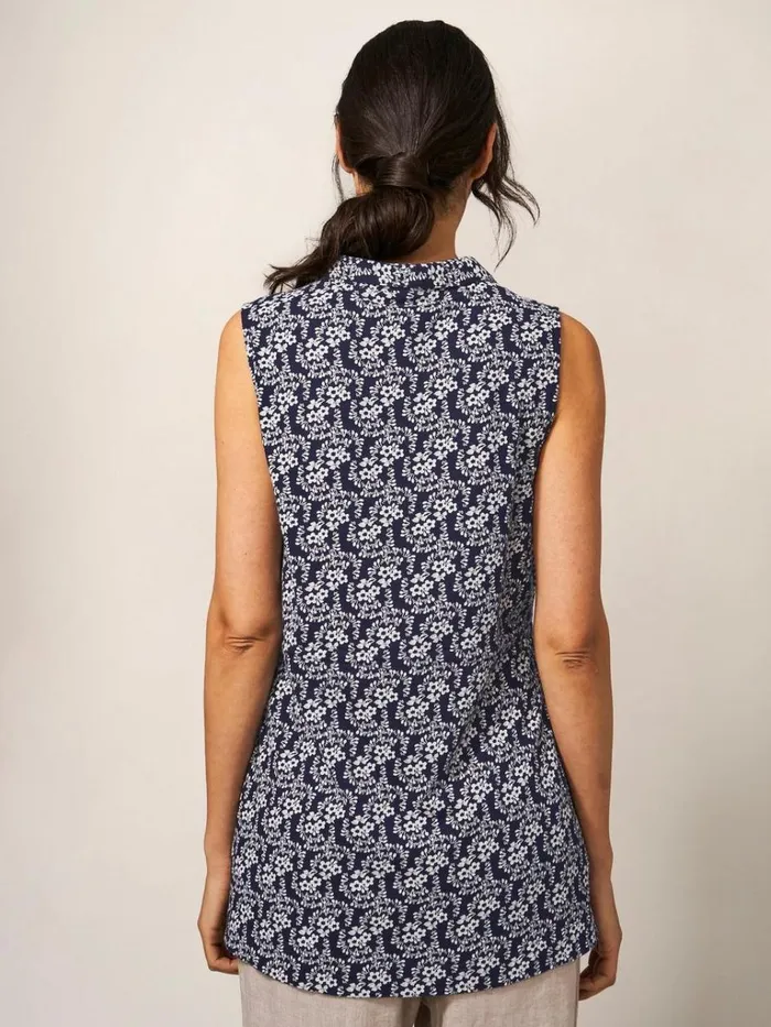Women SHIRTS and BLOUSES White Stuff EMBER LONGLINE SHIRT Navy Print