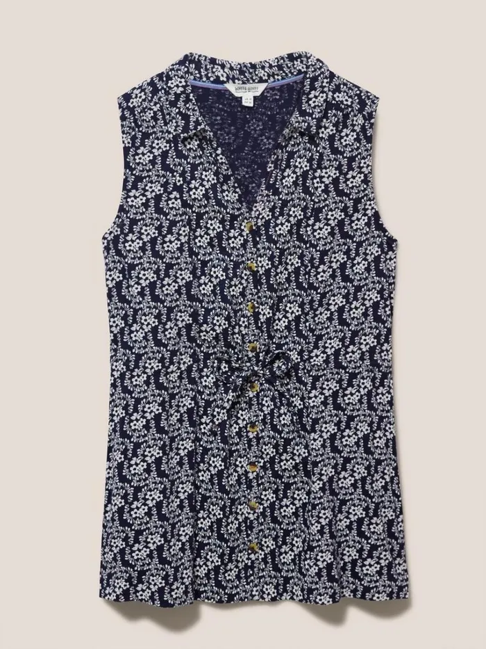 Women SHIRTS and BLOUSES White Stuff EMBER LONGLINE SHIRT Navy Print