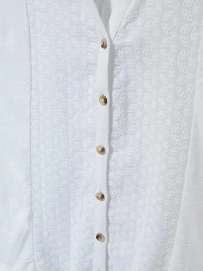Women SHIRTS and BLOUSES White Stuff Flowing Grasses Sleeveless Jersey Shirt Brilliant White