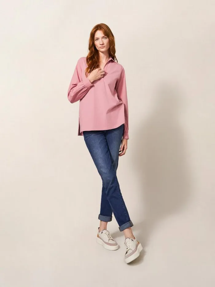 Women SHIRTS and BLOUSES White Stuff Fran Plain Shirt Mid Pink