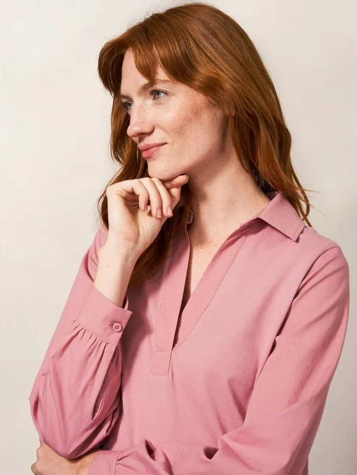 Women SHIRTS and BLOUSES White Stuff Fran Plain Shirt Mid Pink Women SHIRTS and BLOUSES White Stuff Fran Plain Shirt Mid Pink