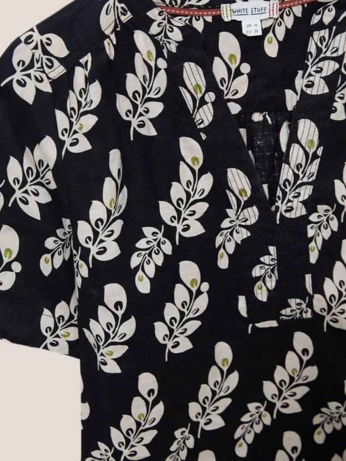 Women SHIRTS and BLOUSES White Stuff June Linen Top Black Multi Women SHIRTS and BLOUSES White Stuff June Linen Top Black Multi