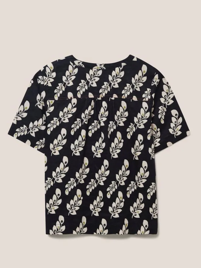 Women SHIRTS and BLOUSES White Stuff June Linen Top Black Multi Women SHIRTS and BLOUSES White Stuff June Linen Top Black Multi