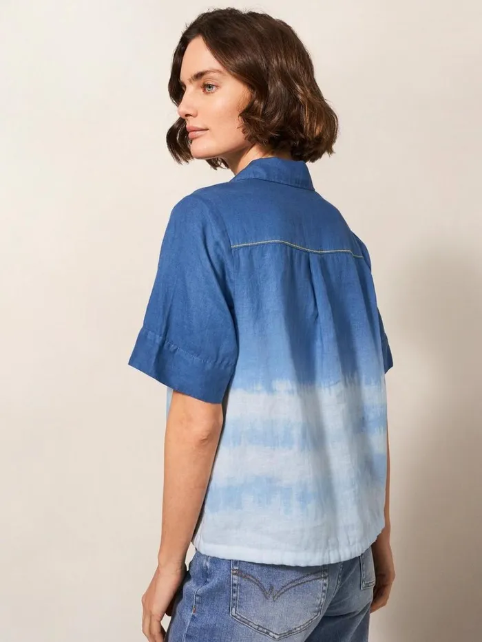 Women SHIRTS and BLOUSES White Stuff Lily Tie Hem Linen Shirt Navy Multi Women SHIRTS and BLOUSES White Stuff Lily Tie Hem Linen Shirt Navy Multi
