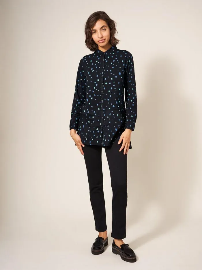 Women SHIRTS and BLOUSES White Stuff LOTTIE LONGLINE Teal Multi