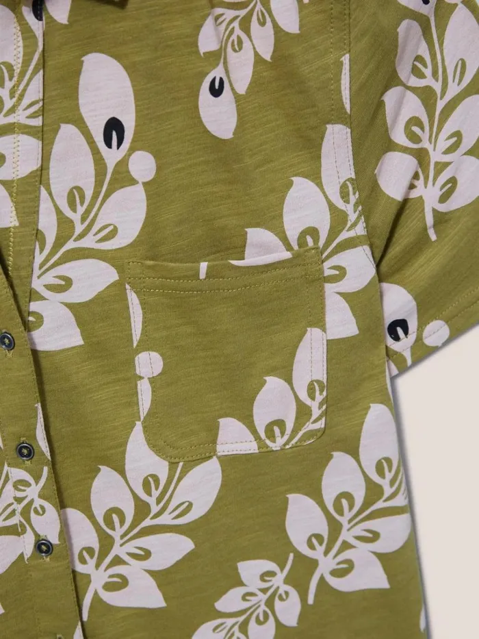 Women SHIRTS and BLOUSES White Stuff Penny Pocket Cotton Jersey Shirt Green Print