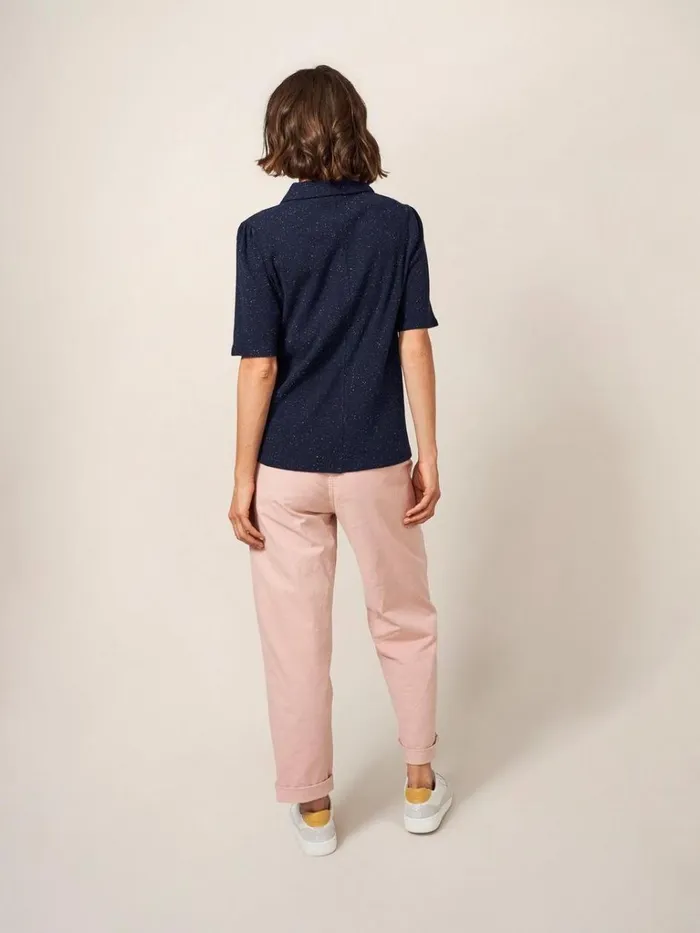 Women SHIRTS and BLOUSES White Stuff Rosie Rib Half Sleeve Dark Navy