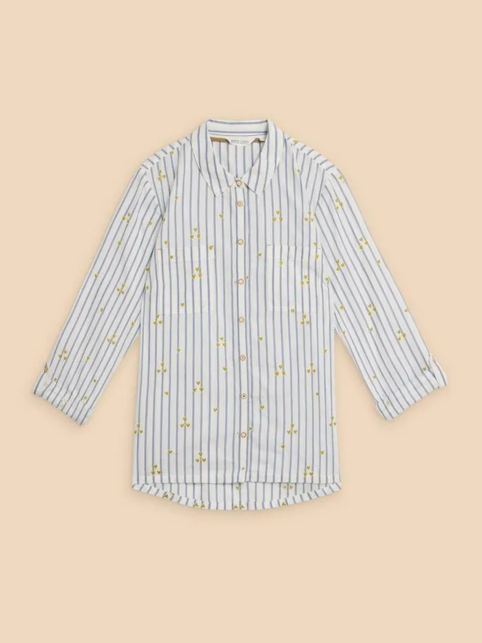 Women SHIRTS and BLOUSES White Stuff Sophie Heart Embroidered Shirt Ivory Multi