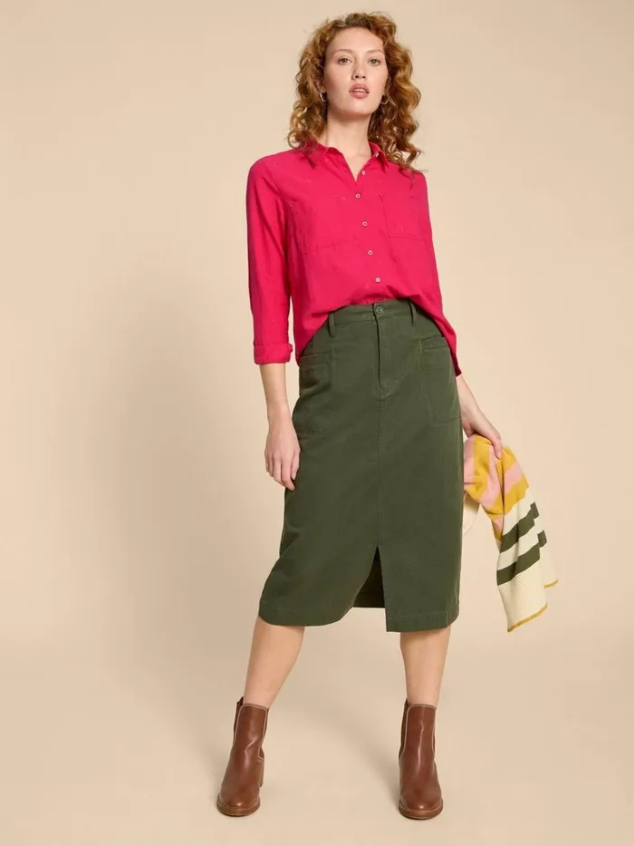 Women SHIRTS and BLOUSES White Stuff Sophie Organic Cotton Shirt Dark Pink